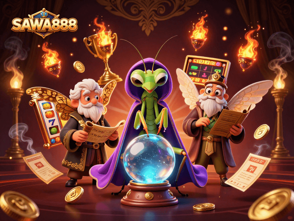 Experience thrilling SAWA888 slots with a fortune teller and mystical elements guiding your game.