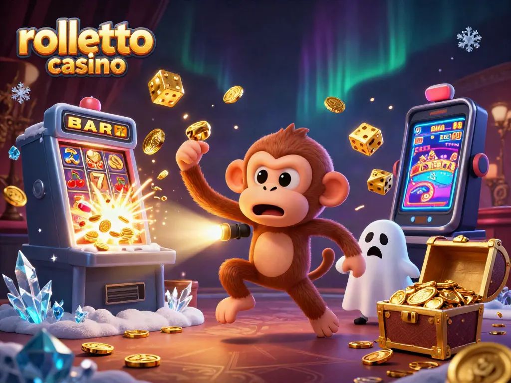 Experience the thrill of rolletto casino with a dynamic 3D illustration featuring exciting game elements.