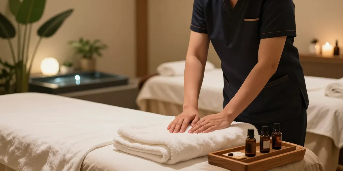 Experience 강남출장안마 in a serene massage therapy room with calming decor.