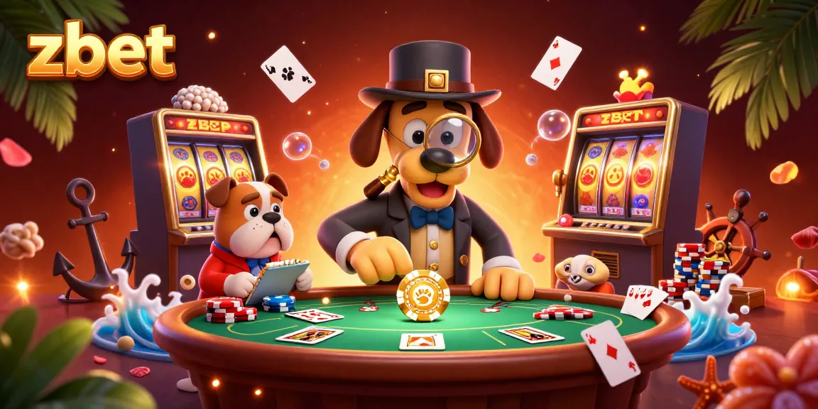 Experience the thrill of zbet with a detective scene filled with poker chips and casino elements.