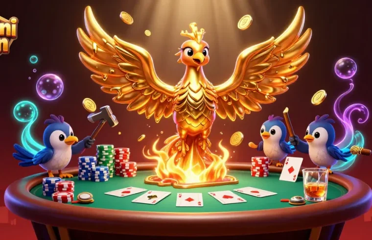 Dhani win offers vibrant online gaming with an exciting phoenix symbolizing rewards and gameplay.