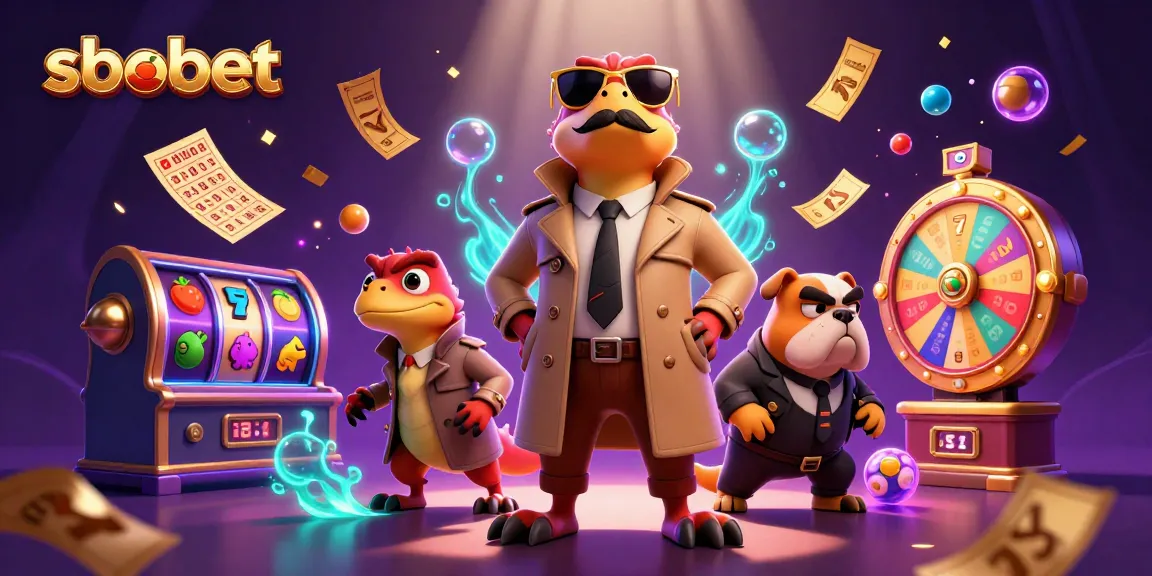 Experience thrilling sbobet gaming with raptors in a trench coat entering a casino scene.