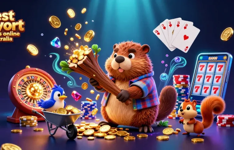 Enjoy exciting wins at the best payout casinos online Australia with colorful characters and casino elements.